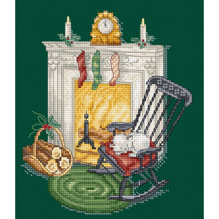 Cross stitch kit Resting by the chimney  15x17cm SLETIL8224