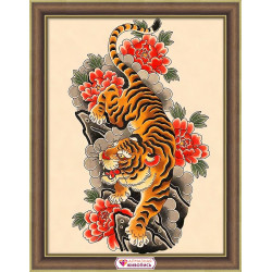 (Auslaufartikel) Tiger auf Pergament 30*40 cm AZ-4143