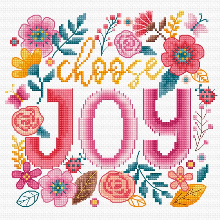 Cross stitch kit Choose Joy 15x14cm SLETIL9913