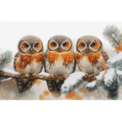 Cross Stitch Kit "Owls in The Silence of Winter" 40x24,5cm SBU5077