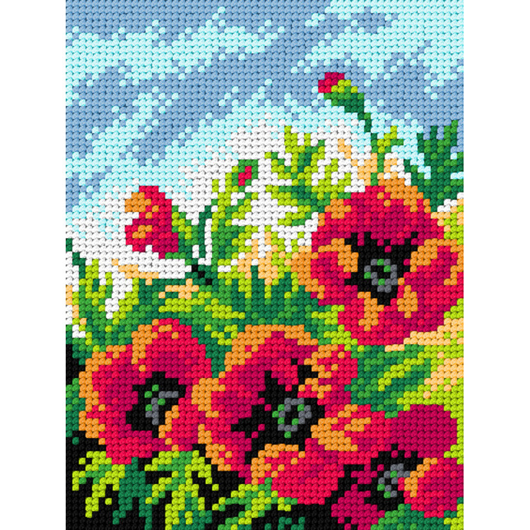 Gedruckte Gobelin-Mohnblumen 15x20 SA3568