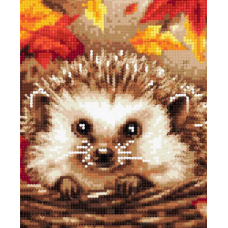 Алмазная мозаика на подрамнике Ежик в грибах 30x40 см VA813