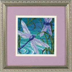 Tapestry needlepoint kit Dragonfly Pair 13x13 cm D07208