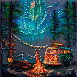 Mid-sized bead embroidery kit "Camping under the stars" AAMB-118