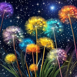 Diamond Painting kit "Starry Dandelions" WD3209