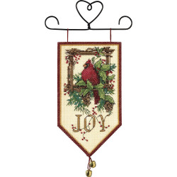 Cardinal Joy Christmas Banner D08822