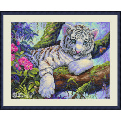 Kryželiu siuvinėjimo rinkinys "White Tiger" 37x29 cm SK260