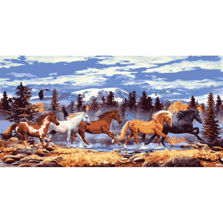 Printed Canvas 50x100 Wild Horses CDA13982