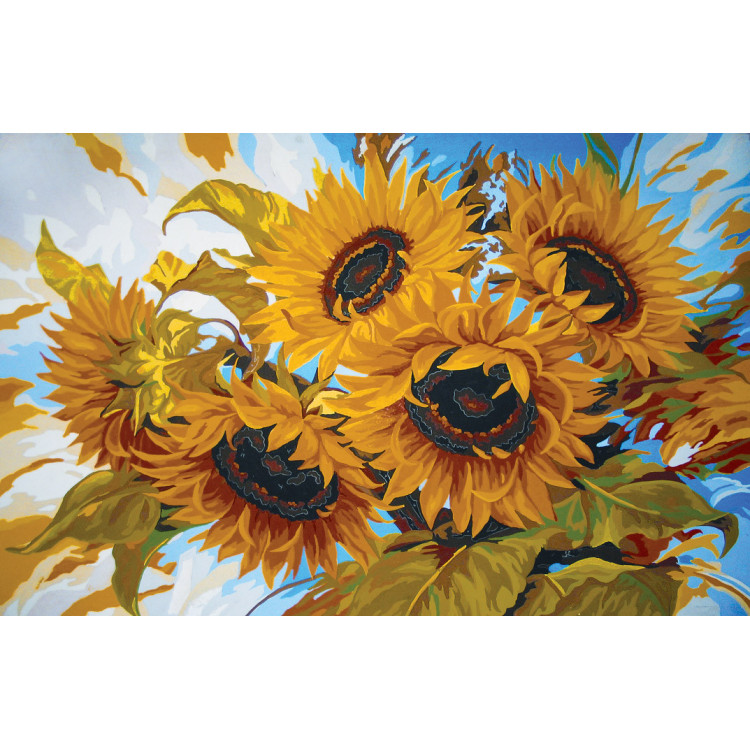 Bedruckte Leinwand 47x70 Windswept Sonnenblumen CDA12970