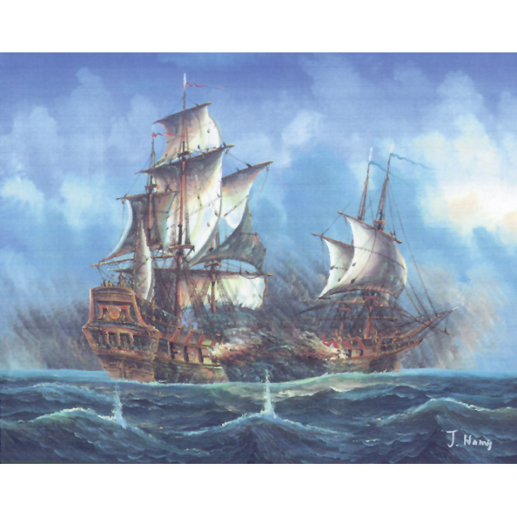 Spausdintas drobės 50x40 Mūšis prie jūros CDA11473