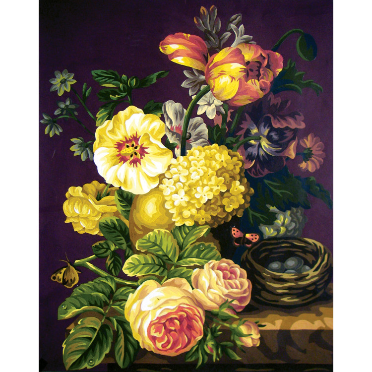 Printed Canvas 50x40 Antique Flowers CDA11584