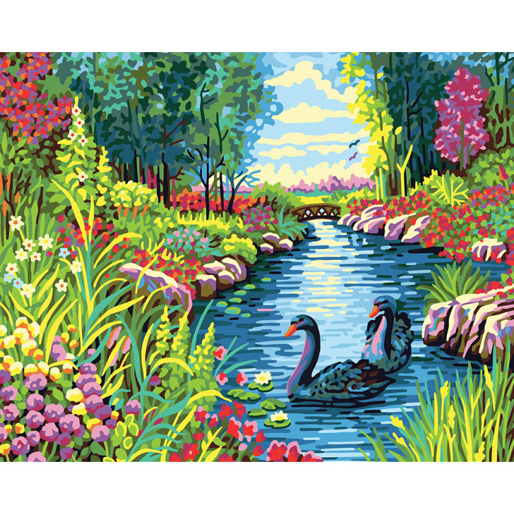 Atspausdinta drobė 50x40 Juodosios gulbės CDA11871W