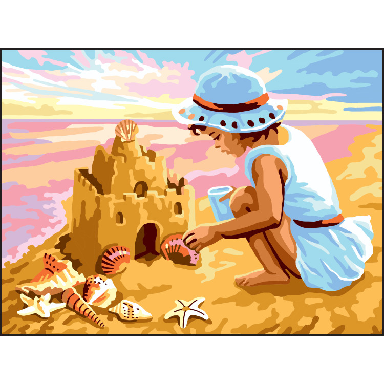 Spausdinta drobė 30x40 Mergaitė prie jūros CDA10503W