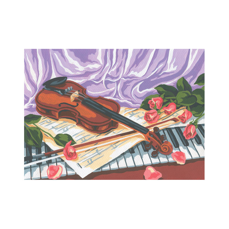 Spausdintas drobės paveikslas 22x30 Smuikas, natiurmortas CDA6178