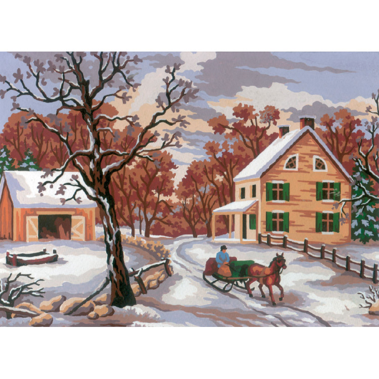 Gedruckte Leinwand 22x30 Winterszene CDA6189