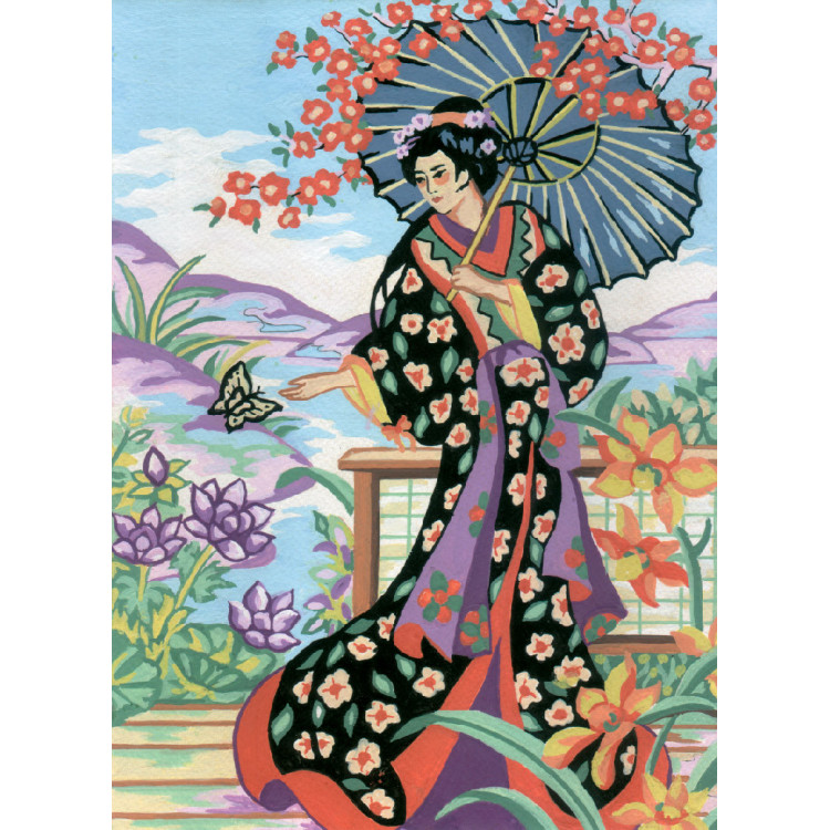 Printed Canvas 22x30 Japanese Lady CDA6190