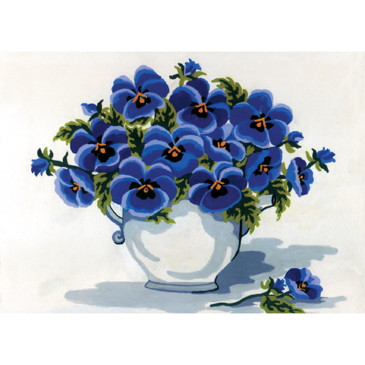 Spausdinta drobė 22x30 Vazonas su violetomis CDA6194