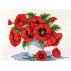 Bedruckte Leinwand 22x30 Vase mit Mohnblumen CDA6195