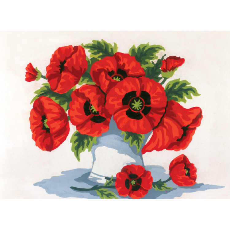 Spausdinta drobė 22x30 Vazonas su aguonomis CDA6195