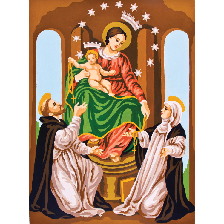 Spausdinta drobė 22x30 Mergelė su vaiku CDA6214