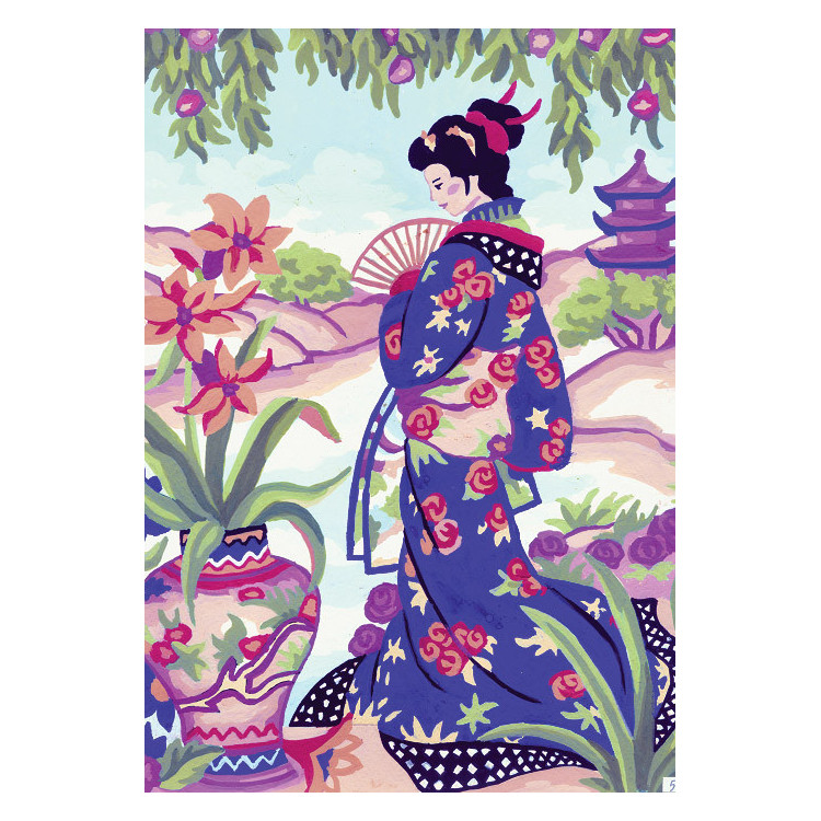 Printed Canvas 22x30 Geisha in Purple CDA6216