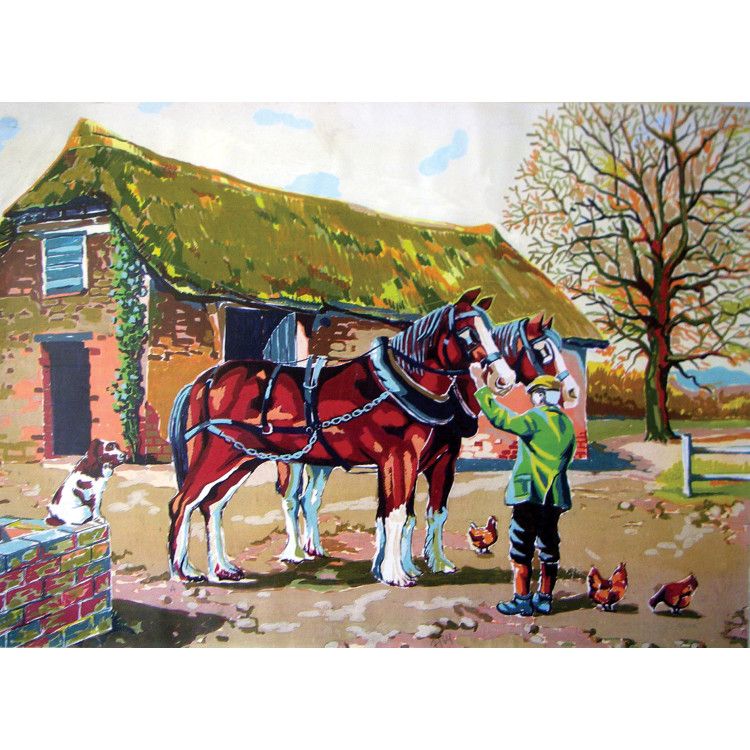 Печатный холст 22x30 Гордые Клайдесдейлы CDA6250