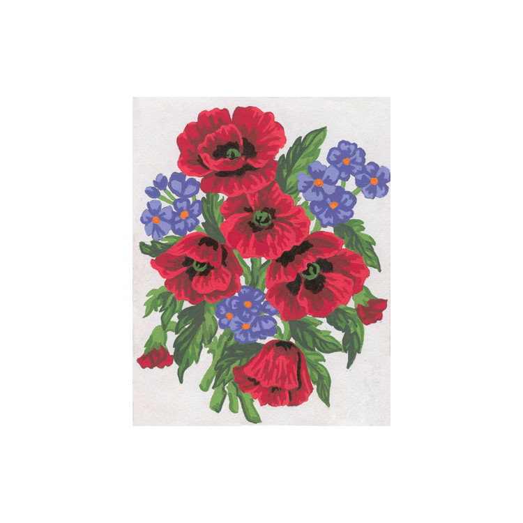 Bedruckte Leinwand 14x18 Mohnblumen CDA3043