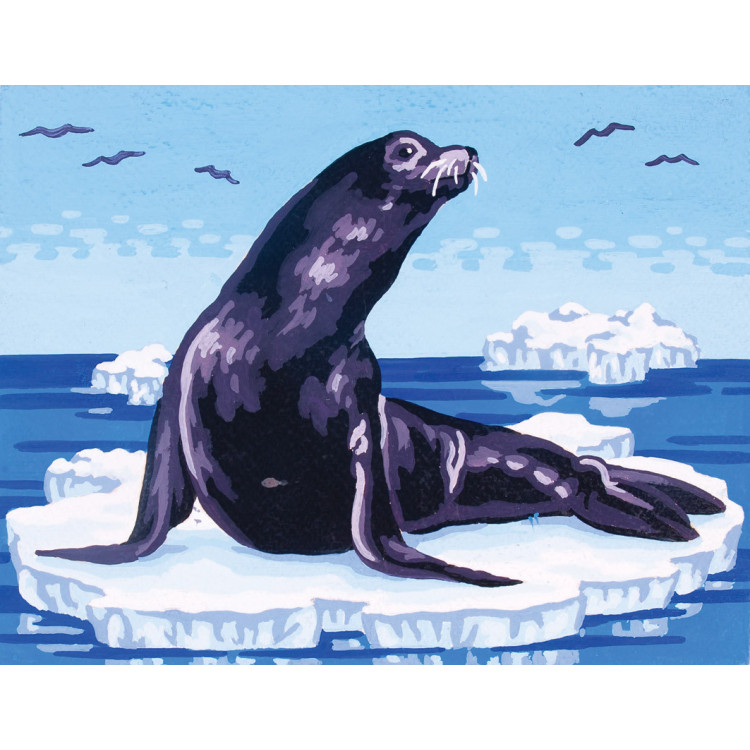 Bedruckte Leinwand 14x18 Seehund auf Eis CDA3091