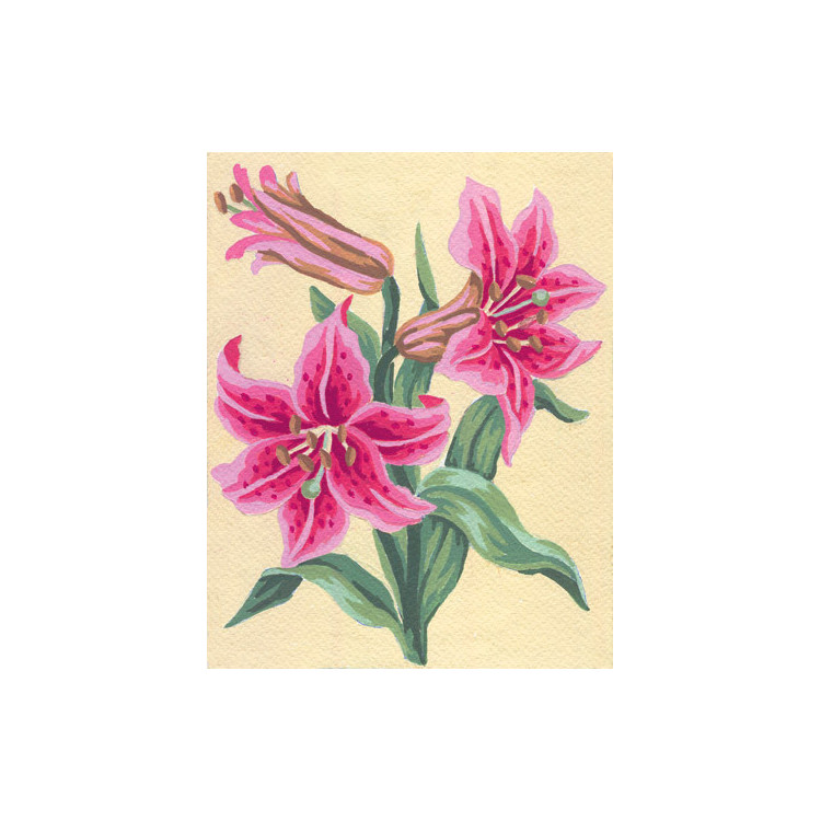 Atspausdintas drobės audinys 14x18 Rožinės lelijos CDA3106
