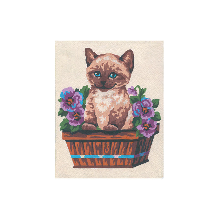 Printed Canvas 14x18 Kitten in Flower Box CDA3139