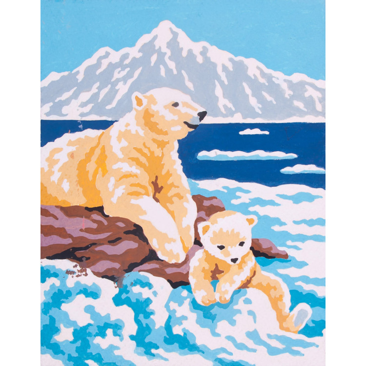 Printed Canvas 14x18 Polar Bear and Cub CDA3152