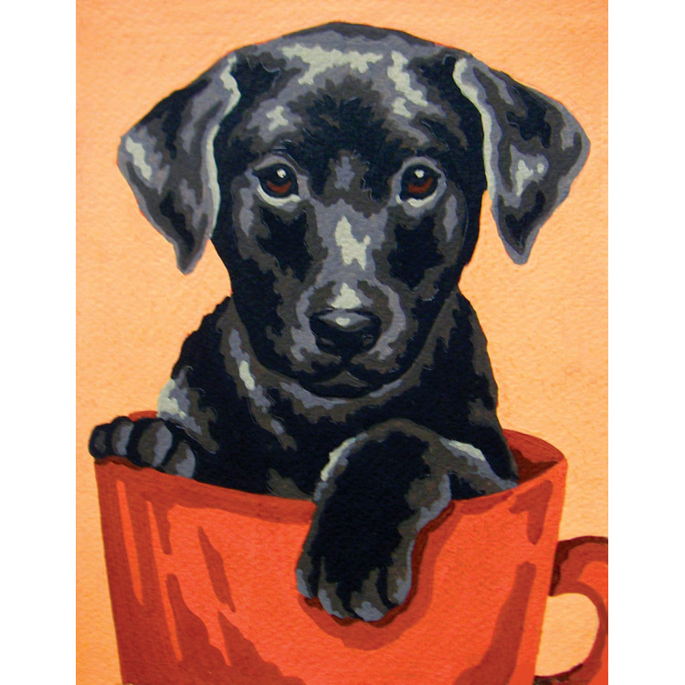 Printed Canvas 14x18 Black Puppy CDA3271