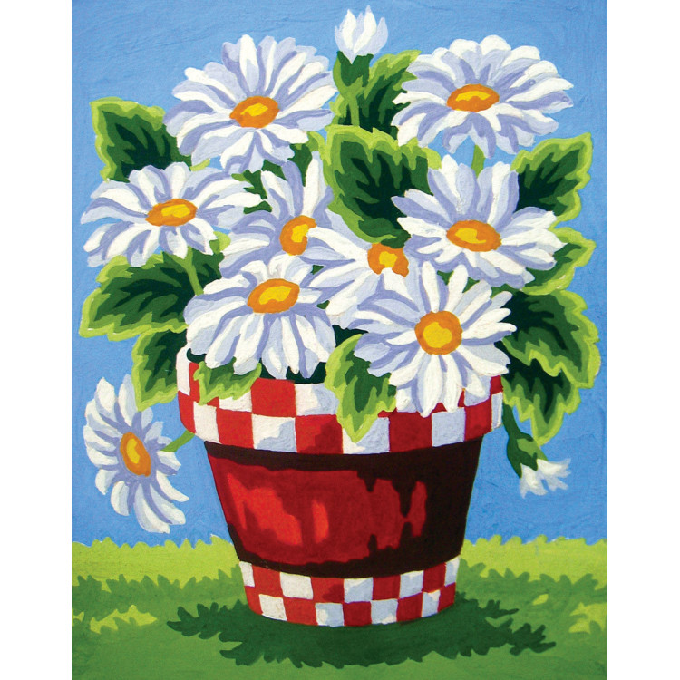 Bedruckte Leinwand 14x18 Weiße Gänseblümchen CDA3284