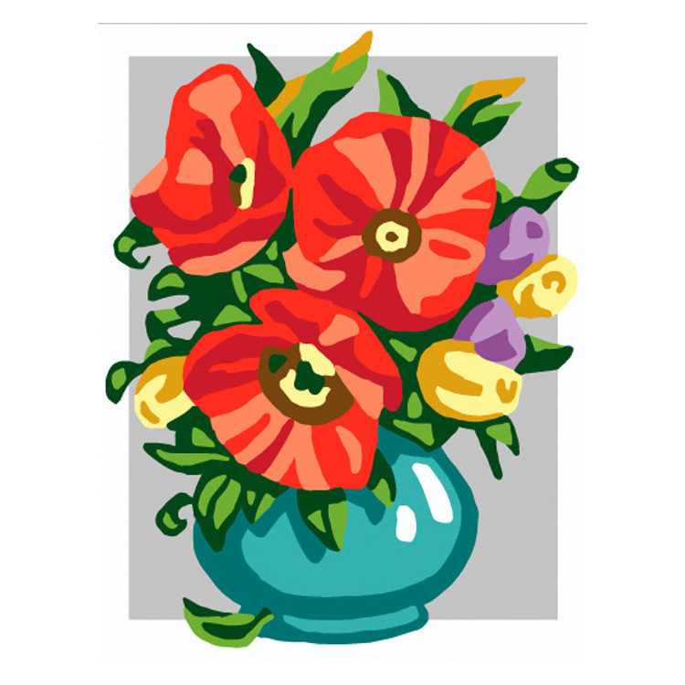 Spausdintas drobės paveikslas 14x18 Gėlės dubenyje CDA3336