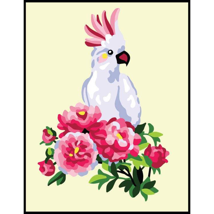 Printed Canvas 14x18 White parrot CDA3351