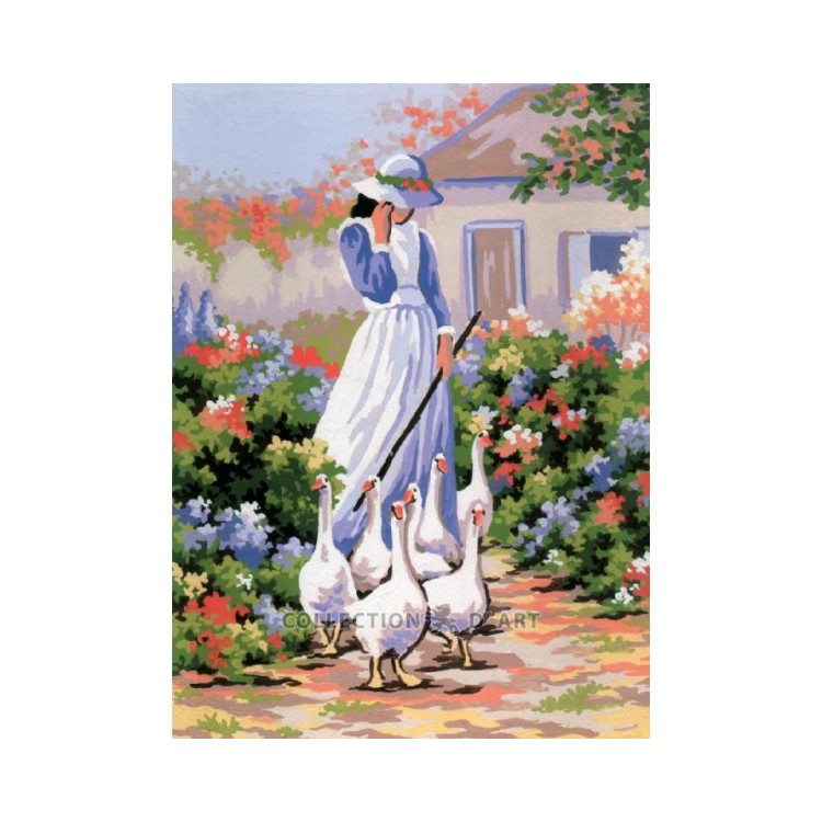 Bedruckte Leinwand 20x30 Gänsemädchen CDA6033