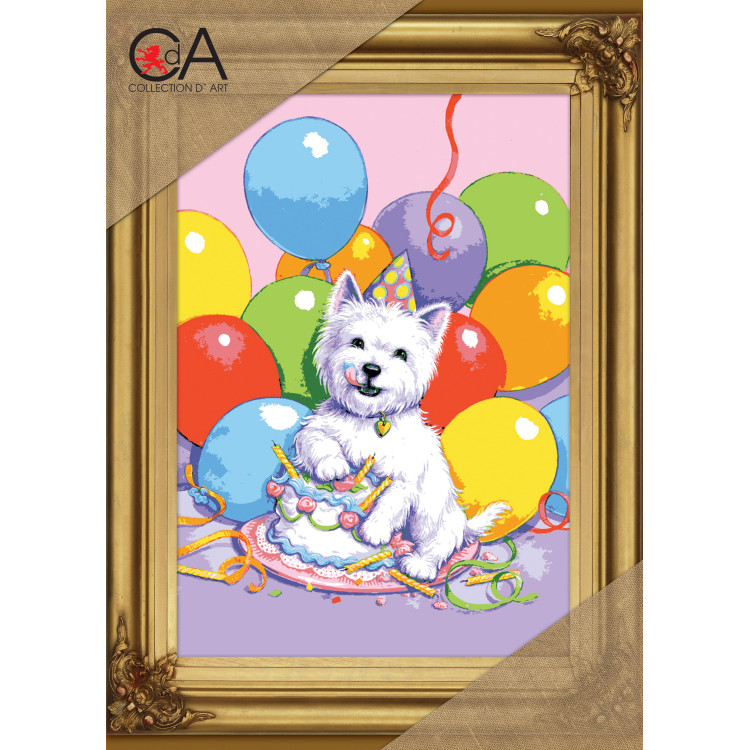 Gobelin-Set mit bedruckter Leinwand 22x30 Die Geburtstagsfeier CDA6276K