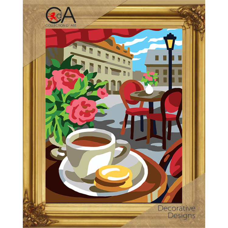 Tapestry Kit with printed canvas 22x30 Cafe CDA6321K