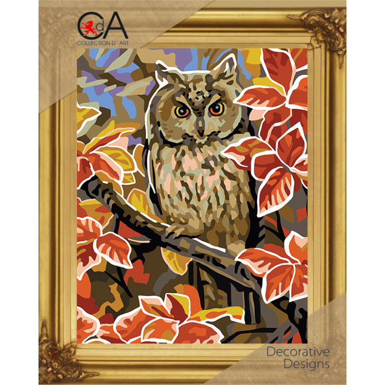 Tapestry Kit with printed canvas 22x30 Owl CDA6327K