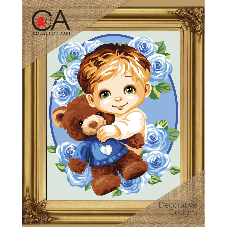 Gobelin-Set mit bedruckter Leinwand 22x30 Teddybär für einen Jungen CDA6337K