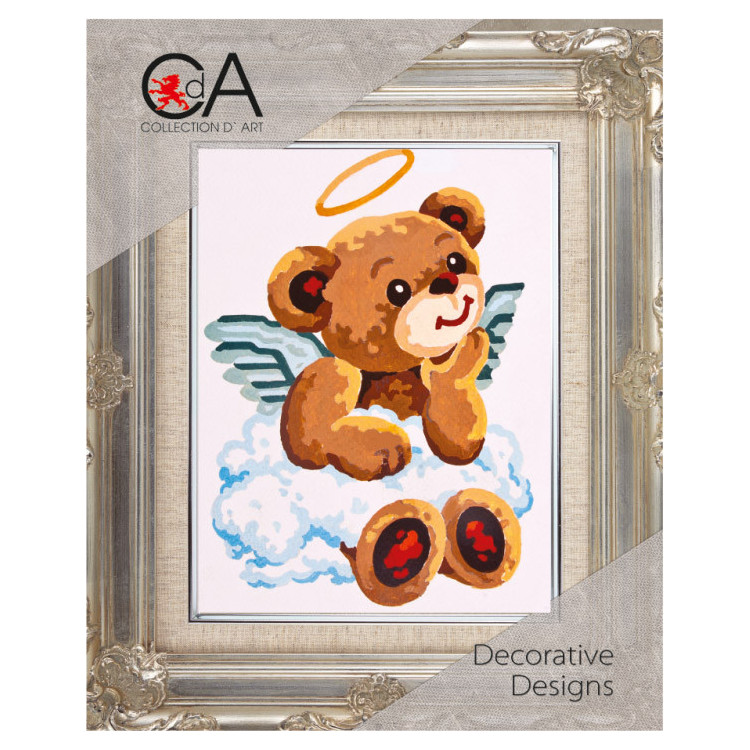 Gobeleno rinkinys su spausdintu drobele 14x18 Angel Bear CDA3179K