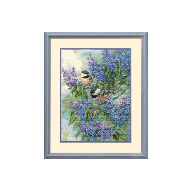 Chickadees and Lilacs D35258