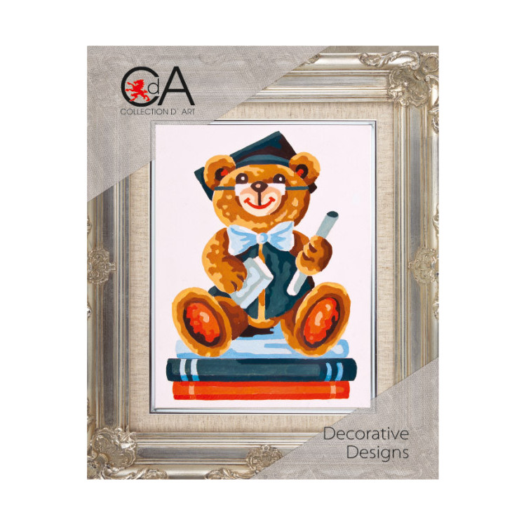 Набор для вышивания гобеленом с распечатанным холстом 14x18 Scholar Bear CDA3180K