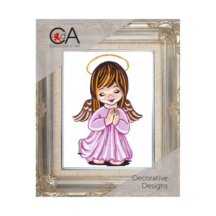 Tapestry Kit with printed canvas 14x18 Girl Angel Praying CDA3202K
