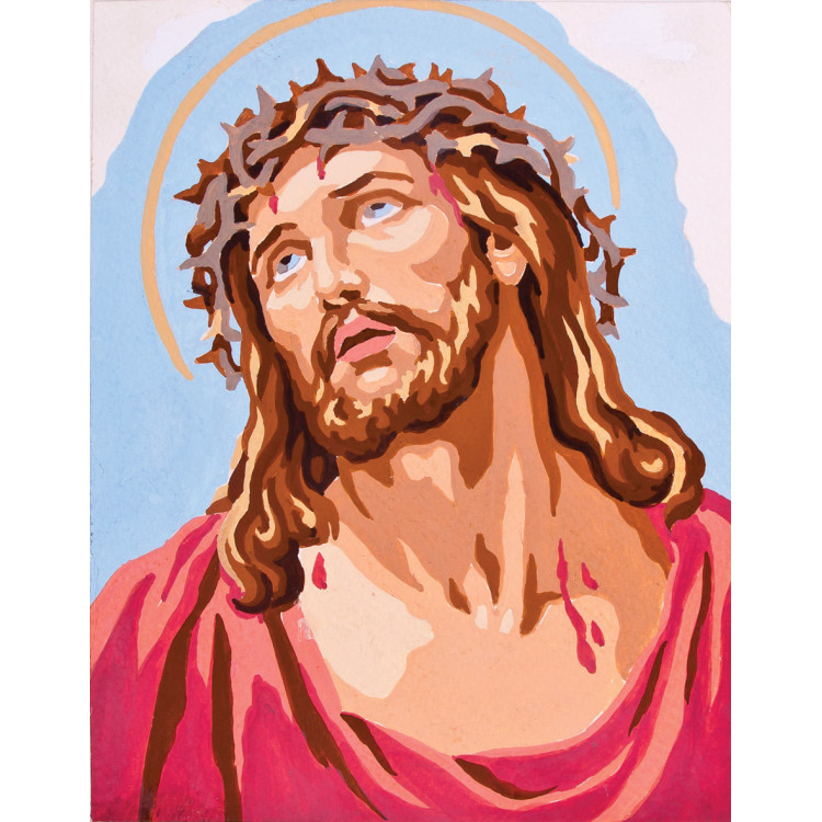 Gobelin-Set mit bedruckter Leinwand 14x18 Christ CDA3220K