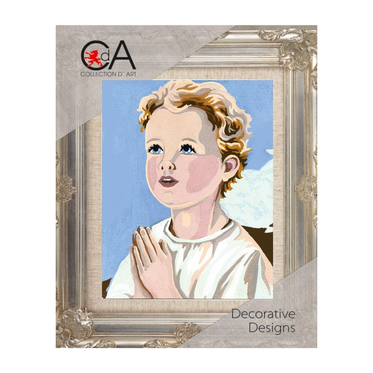 Gobelin-Set mit bedruckter Leinwand 14x18 Betendes Kind CDA3221K