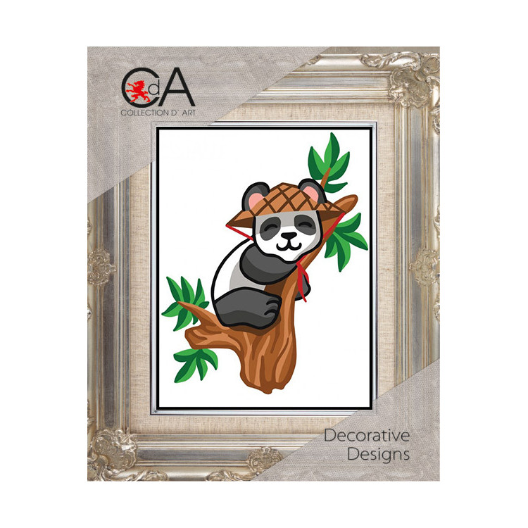 Gobeleno rinkinys su spausdintu drobės paveikslėliu 14x18 Panda CDA3357K