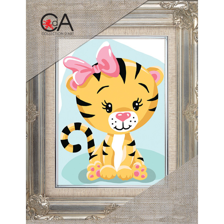 Gobeleno rinkinys su spausdintu drobele 14x18 Tigriuko jauniklis CDA3362K