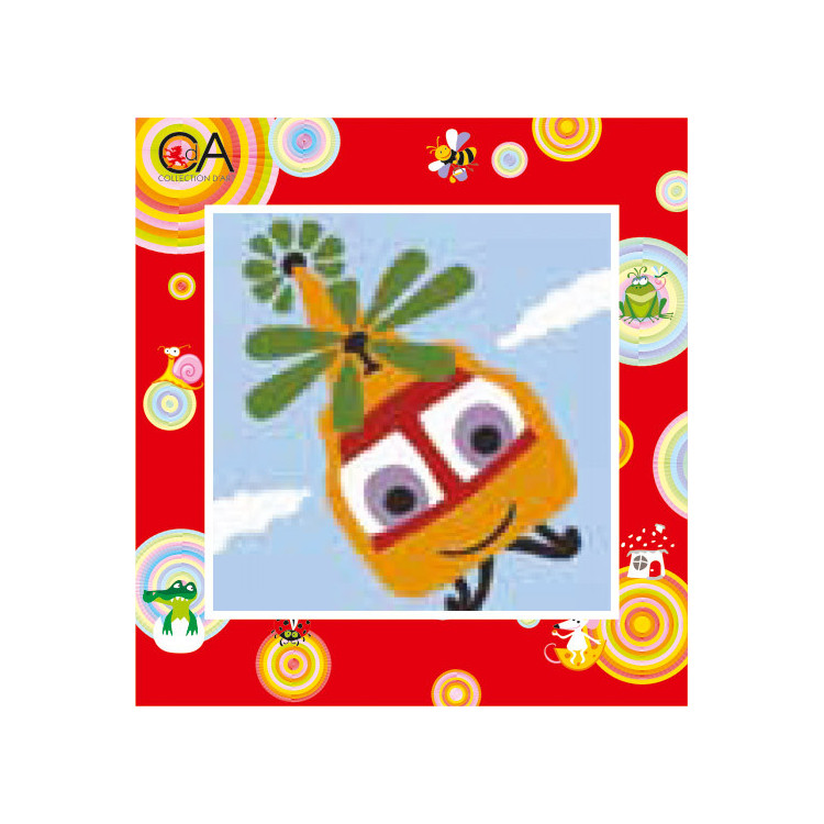 Gobeleno rinkinys su spausdintu drobės 15x15 sraigtasparnis CDA2008K