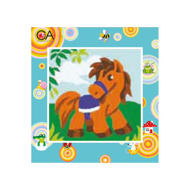 Tapestry Kit with printed canvas 15x15 Pony CDA2009K